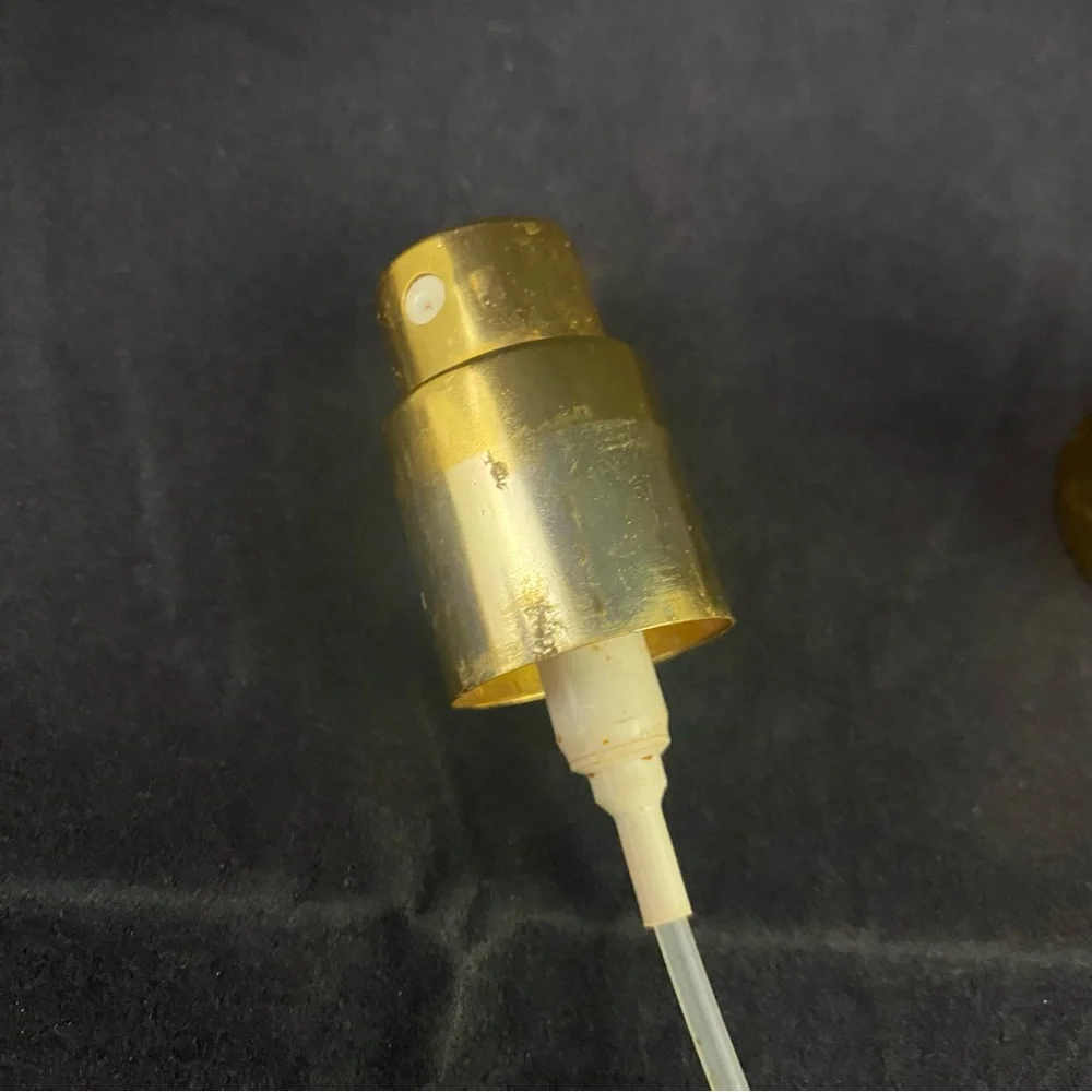 Vintage Empty Perfume Bottle Made In France Quartz or Marble Gold Cap